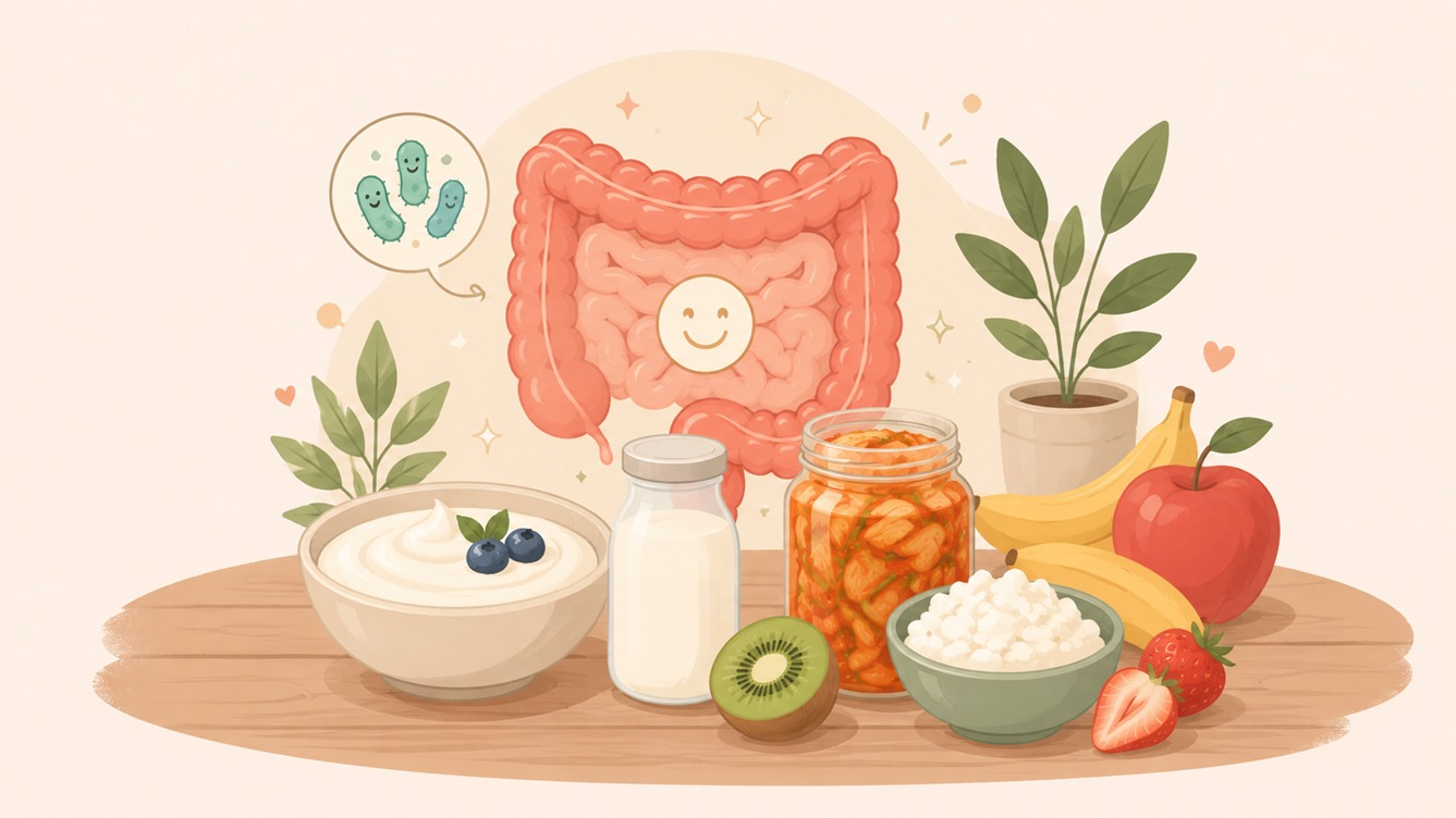 Healthy digestive system and probiotic foods