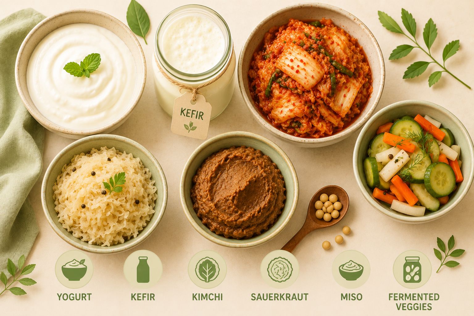 Probiotic fermented foods for gut health
